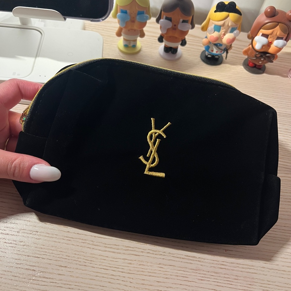 YSL Black Velvet Pouch